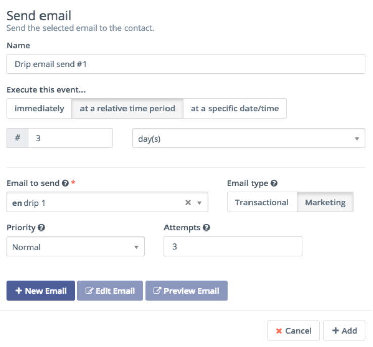 cai đat goi mail tu dong trong mautic